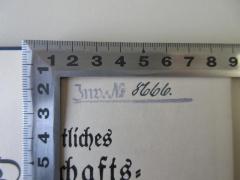 - (Reichsversicherungsamt), Stempel: Inventar-/ Zugangsnummer; 'Inv.-No 8666.'.  (Prototyp)