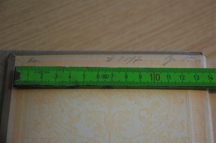 -, Von Hand: Preis; 'KW  H 3197 [?] 15 -.  '