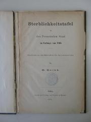 C 2397 (ausgesondert) : Sterblichkeitstafel für den Preussischen Staat im Umfang von 1865 (1875)