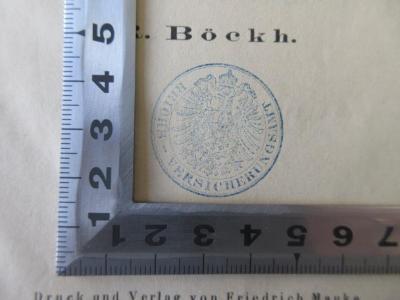 C 2397 (ausgesondert) : Sterblichkeitstafel für den Preussischen Staat im Umfang von 1865 (1875);- (Reichsversicherungsamt), Stempel: Name, Emblem; 'Reichs-Versicherungsamt'. 