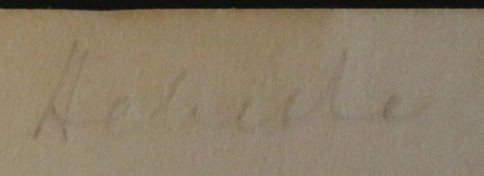 - (Heberle, Rudolf), Von Hand: Autogramm; 'Heberle'. 
