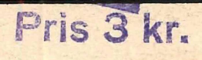 A 12425 : Kooperativ samhällssyn. 13 artiklar om krig och fred (1918);- (Heberle, Rudolf), Stempel: Preis; 'Pris 3 kr.'. 