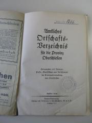 Q 625 (ausgesondert) : Amtliches Ortschaftsverzeichnis für die Provinz Oberschlesien (1930)
