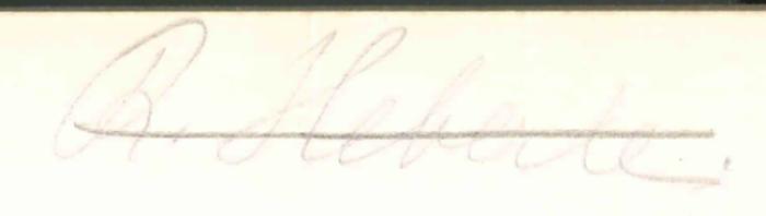- (Heberle, Rudolf), Von Hand: Autogramm; 'R. Heberle [durchgestrichen]'. 