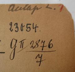 - (Reichsarbeitsministerium Bücherei), Von Hand: Signatur; 'GII 2876 / 7'. 