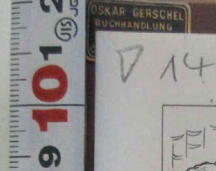 14 A 276&lt;2&gt; : Briefwechsel zweier Deutschen (1832);- (Mayer, Ewald Gunther Dr. ), Etikett: Buchhändler; 'Oskar Gerschel Buchhandlung '. 