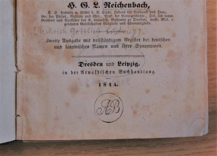 Stempel auf Titelblatt