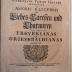 Kps H 5778 : Schediasma de amoris illecebris, von Liebes-Caressen und Charmiren; in nuptias Treuerianas et Griesebachianas emissum. (1731)