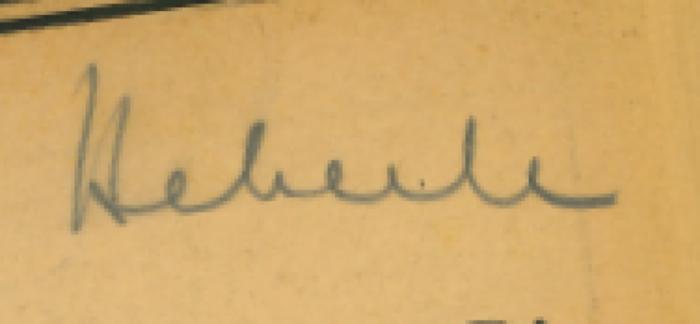 - (Heberle, Rudolf), Von Hand: Autogramm; 'Heberle'. 