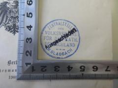 - (Zentralstelle des Volksvereins für das Kath. Deutschland M. Gladbach), Stempel: Name, Ortsangabe; 'Zentralstelle des Volksvereins für d[as] Kath. Deutschland M. Gladbach'. 