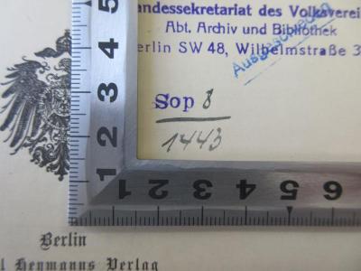 Q 642 7 (ausgesondert) : Die Fortschritte der amtlichen Arbeitsstatistik in den wichtigsten Staaten - 2. Teil
Italien, Spanien, Nierderlande, Schweden, Norwegen, Dänemark, Schweiz, Ungarn, Rußland mit Finnland, Kanada, Neu-Seeland, Australischer Staatenbund (Neu Süd-Wales, Viktoria, Queensland, West-Australien, Süd-Australien, Tasmanien) und Nachtrag zum ersten Teil (1908);- (Volksvereins-Verlag;Landessekretariat des Volksvereins), Stempel: Notiz, Nummer; 'Sop 8 / 1443'. 