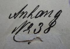 G46 / 3675 (Theosophische Gesellschaft in Leipzig), Von Hand: Notiz, Nummer; 'Anhang No. 38'. 