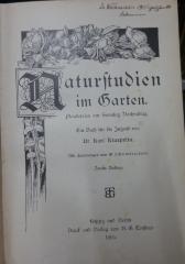 XIII 867 b: Naturstudien im Garten : Plaudereien am Sonntag Nachmittag (1905)