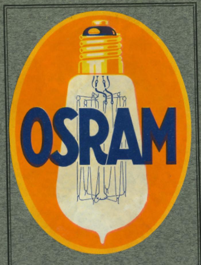Etikett: "Osram" (vorderer Spiegel)