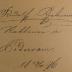 - (Rychnovský, Rudolf), Von Hand: Exlibris, Name; 'Rudolf Rychnovský 
Rabbiner in Podersam.  
18 13/11 96.'. 