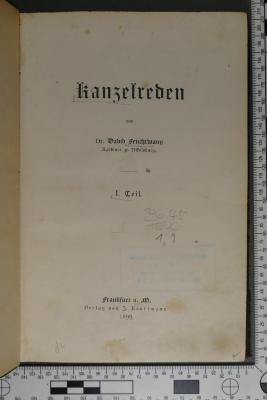 296.45 FEUC 1,1 : Kanzelreden (1899)