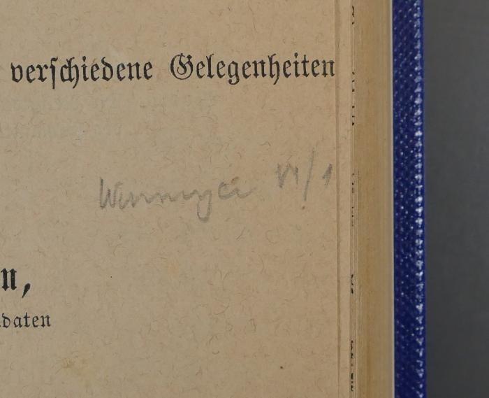 -, Von Hand: ; 'Winnug[...?] VI / 1'