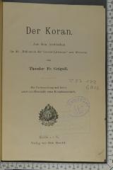 297.122 GRIG : Der Koran ([ca. 1901])
