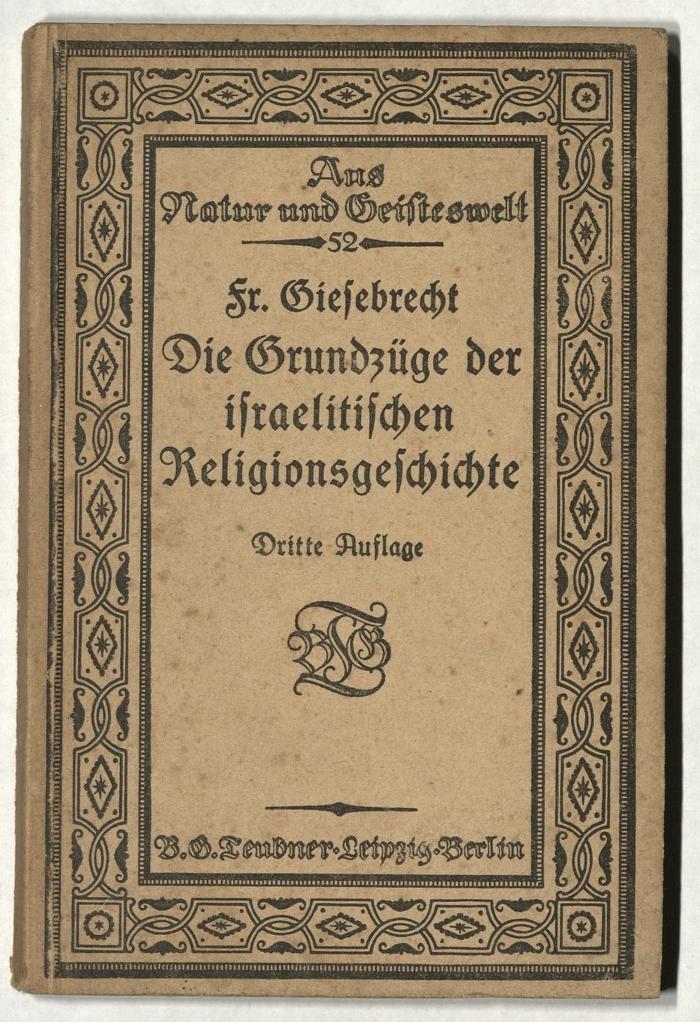 Z-4332 : Die Grundzüge der israelischen Religionsgeschichte (1919)
