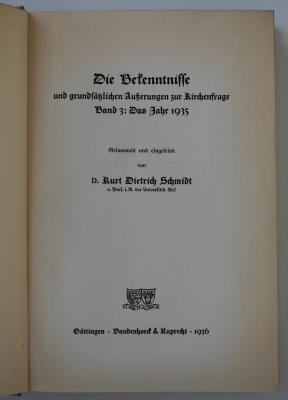 15 B 152-3 : Die Bekenntnisse und grundsätzlichen Äußerungen zur Kirchenfrage. Band 3: Das Jahr 1935 (1936)