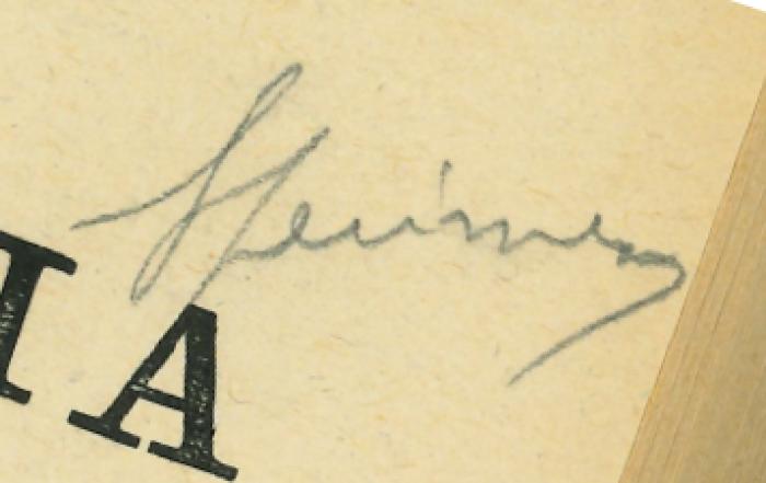 -, Von Hand: Autogramm; '"Steinmetz"'