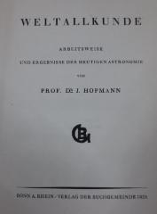 Kb 16 Ers: Weltallkunde : Arbeitsweise und Ergebnisse der heutigen Astronomie (1928)