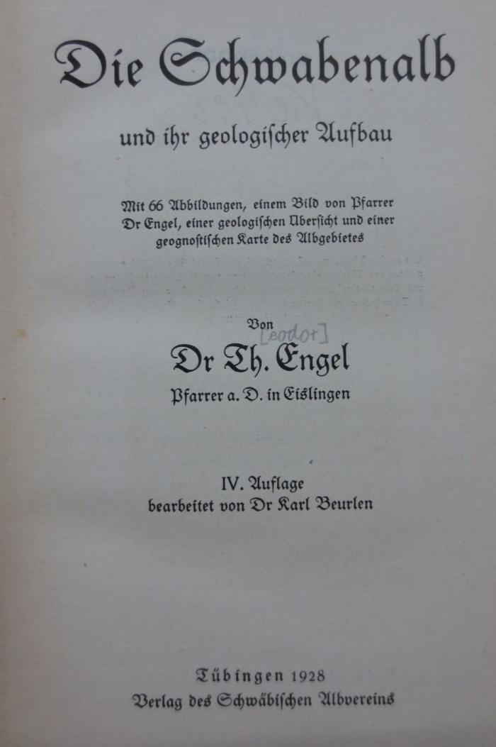 Ke 493 d: Die Schwabenalb und ihr geologischer Aufbau (1928)