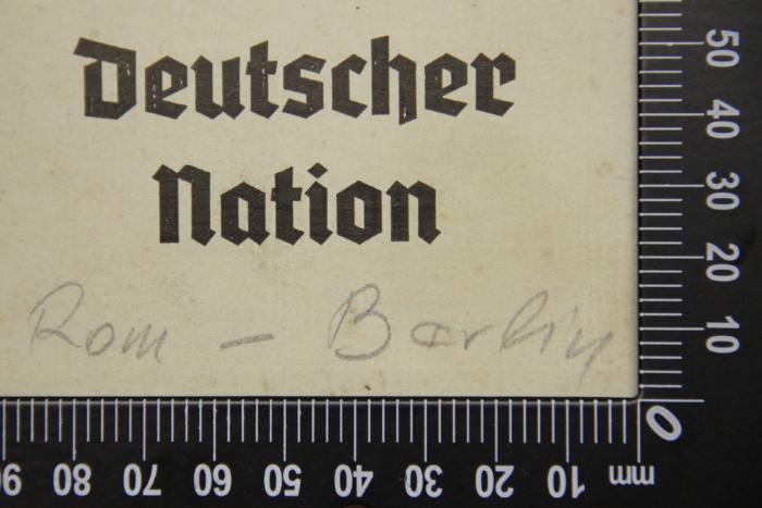 -, Von Hand: Annotation; 'Rom - Berlin'