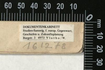- (Dolezalek, Alexander), Von Hand: Inventar-/ Zugangsnummer; '161278'. 
