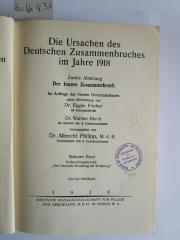 Kuc Ha 4 7,2: Die Ursachen des deutschen Zusammenbruches im Jahre 1918 (1928)
