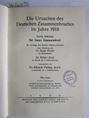 Kuc Ha 4 11,1: Die Ursachen des deutschen Zusammenbruches im Jahre 1918 (1928)