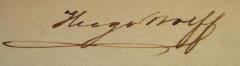 - (Wolff, Hugo), Von Hand: Autogramm, Name; 'Hugo Wolff'. 