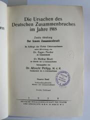 Kuc Ha 4 9,2: Die Ursachen des deutschen Zusammenbruches im Jahre 1918 (1928)
