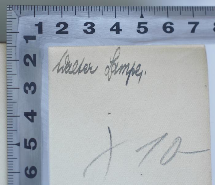 - (Lampe, Walter), Von Hand: Autogramm, Name; 'Walter Lampe.'. ;MC 8000 B899(2) : Deutschland und der Sozialismus (1927)
