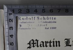 Rudolf Schütte
Stadtmissionar d. Friedenskirche
Düsseldorf
Florastraße 55 b Ruf 11567