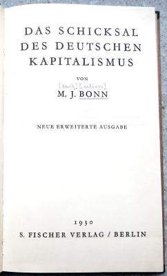 8/694 : Das Schiksal des deutschen Kapitalismus. (1930)