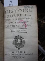  Histoire naturelle générale et particulière, avec la description du Cabinet du Roi  (1765)