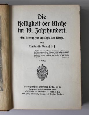 BG 9017 K32 : Die Heiligkeit der Kirche im 19. Jahrhundert. Ein Beitrag zur Apologie der Kirche (1912)