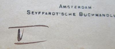 - (unbekannt;Salecker, [?]), Von Hand: Nummer; 'V'. 