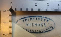 - (Neustädter Chorgesangverein (Dresden)), Stempel: Ortsangabe, Berufsangabe/Titel/Branche; 'Neustädter Chorgesangverein'.  (Prototyp)
