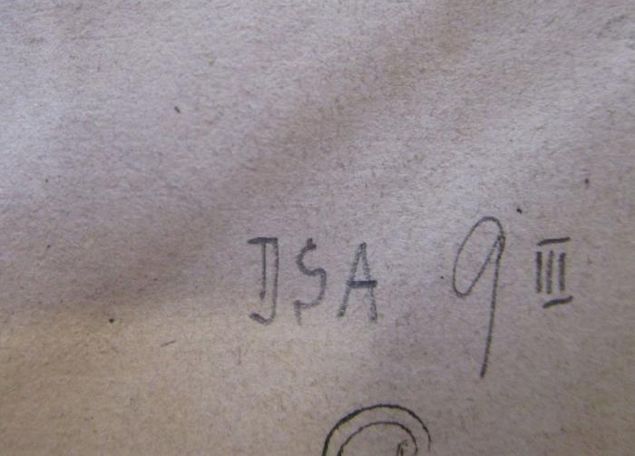 - (unbekannt), Von Hand: Signatur; 'DSA 9III'. 