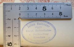 G45II / 1803 (Julius Hainauer (Breslau)), Stempel: Name, Ortsangabe, Buchhändler; 'Julius Hainauer, Königl. Hofmusikalien- u. Buchhandlung, Breslau Schweidnitzer-Strasse 12'.  (Prototyp)