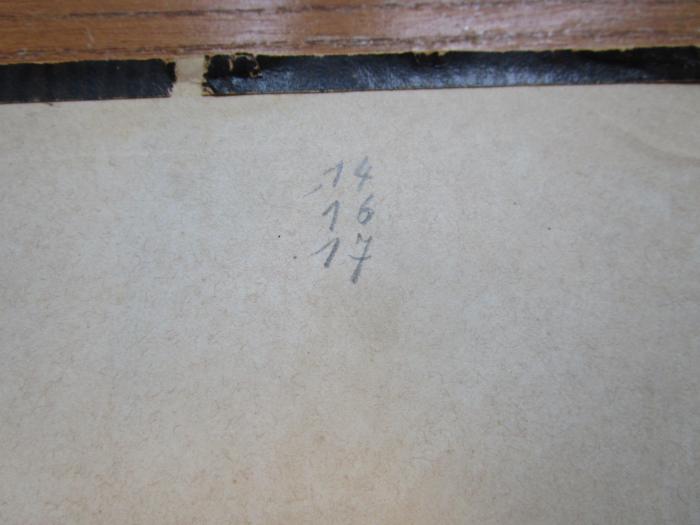 -, Von Hand: Nummer; '14 16 17'