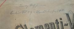 - (unbekannt;Roscher, Franz), Von Hand: Name, Ortsangabe; 'Franz Roscher[?]
Berlin W 57. [??] 21 III'. 