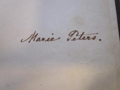- (Peters, Marie), Von Hand: Autogramm, Name; 'Marie Peters.'. 