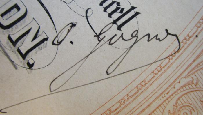 - (Goguel, Oskar), Von Hand: Autogramm; 'O. Goguel'. 