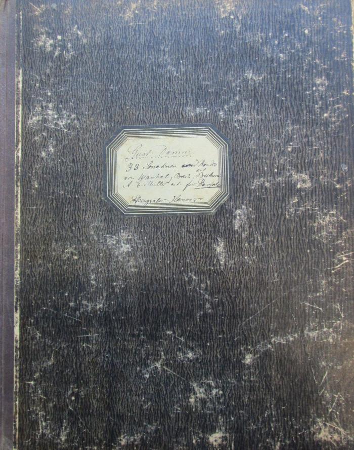 - (Steingräber, Theodor;Steingräber Verlag), Von Hand: Autor, Name, Notiz, Nummer, Ortsangabe; 'Gust. Damm
33 Sonatinen und Rondos von Wanhal, Bach, Beethoven, A. E. Müller ect. für Pianoforte. Sterngräber [sic]. Hannover.'. 