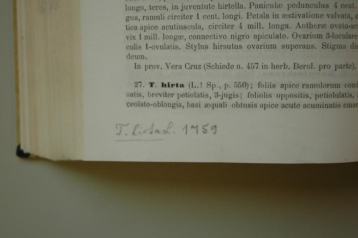-, Von Hand: Notiz; 'T. Lirtal 1759 '