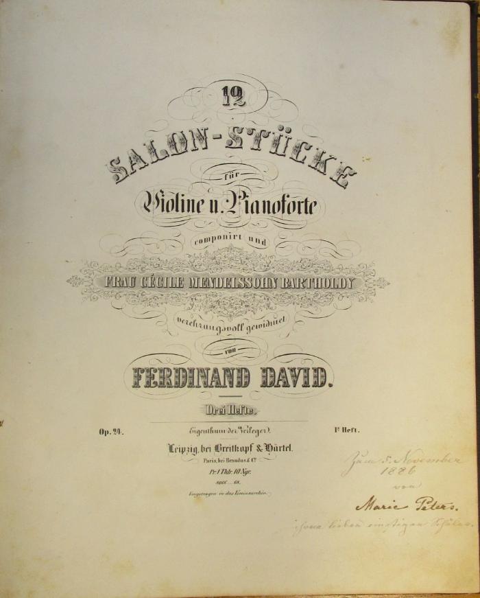  12 SALON-STÜCKE für Violine u. Pianoforte