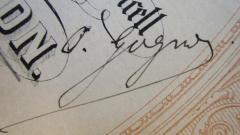 - (Goguel, Oskar), Von Hand: Autogramm; 'O. Goguel'. 